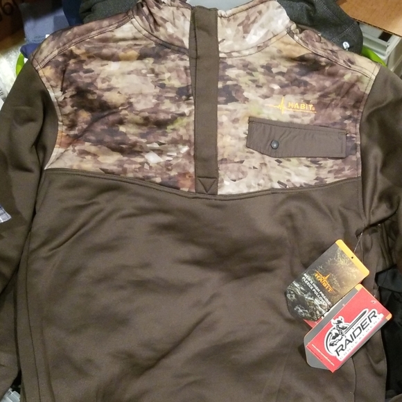 Men's HABIT Camo 1/4 Fleece Pullover Fall Winter - Picture 3 of 4